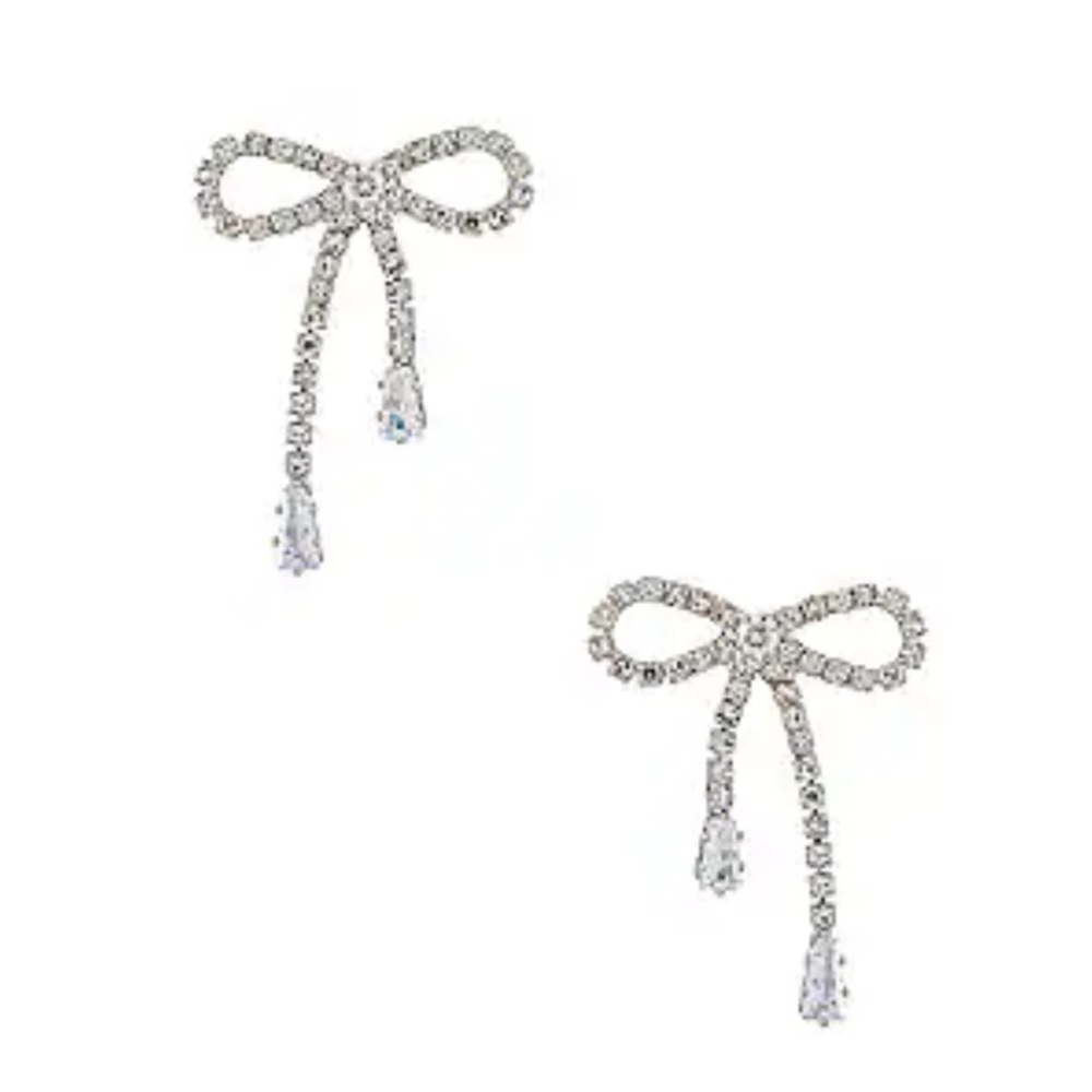 Shashi Petite Bow Earrings – Silver